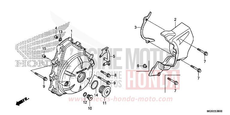 A.C. GENERATOR COVER for NC700S Dual Cluth ABS PEARL SUNBEAM WHITE (NHA66) from 2012